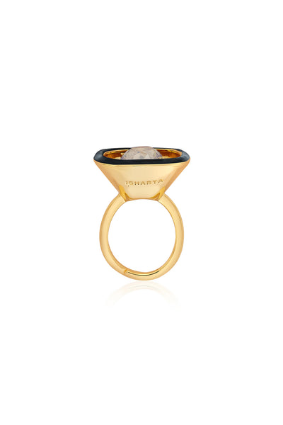 Isharya Bling Glory Wrap Crystal Ring In 18Kt Gold Plated fashion jewellery online shopping melange singapore indian designer wear