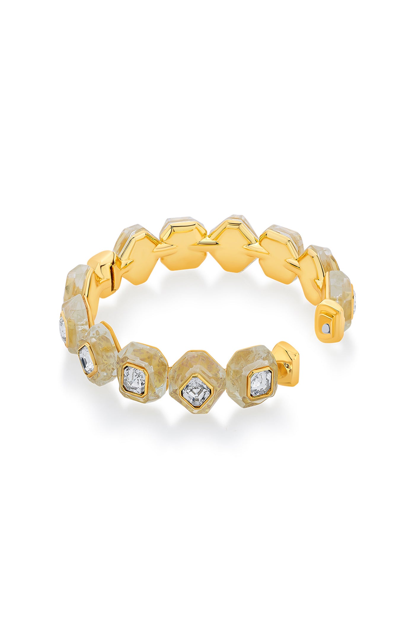 Isharya Bling Infinity Cut Crystal Bangle In 18Kt Gold Plated fashion jewellery online shopping melange singapore indian designer wear