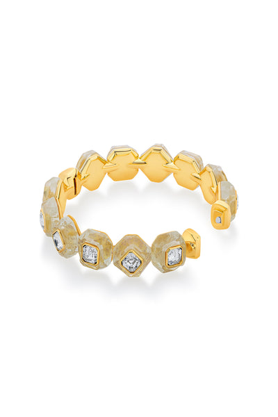 Isharya Bling Infinity Cut Crystal Bangle In 18Kt Gold Plated fashion jewellery online shopping melange singapore indian designer wear