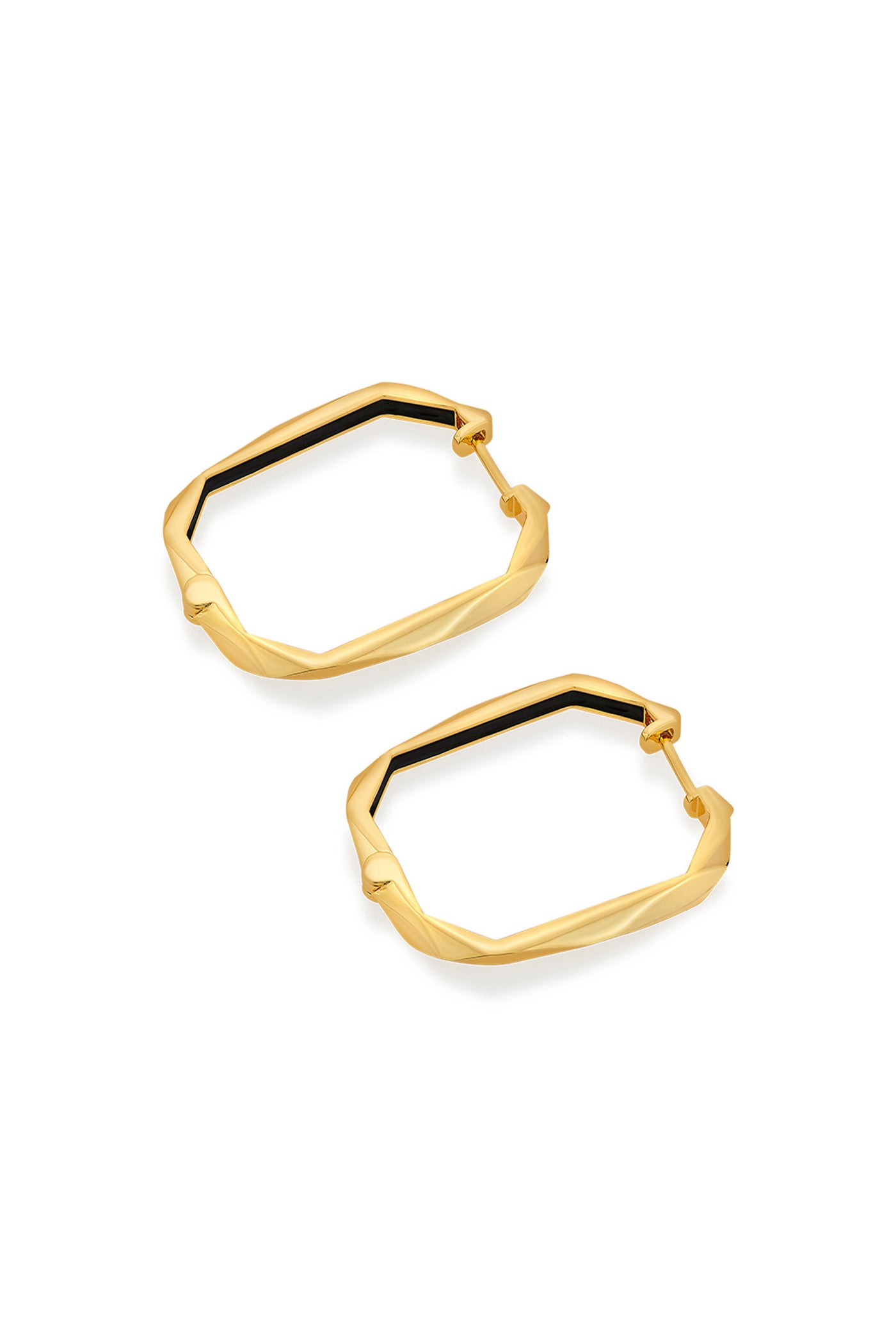 Isharya Bling Infinity Cut Geometric Hoops In 18Kt Gold Plated fashion jewellery online shopping melange singapore indian designer wear