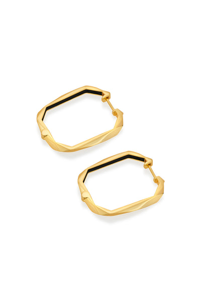 Isharya Bling Infinity Cut Geometric Hoops In 18Kt Gold Plated fashion jewellery online shopping melange singapore indian designer wear