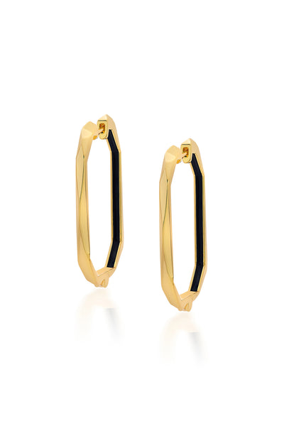 Isharya Bling Infinity Cut Geometric Hoops In 18Kt Gold Plated fashion jewellery online shopping melange singapore indian designer wear