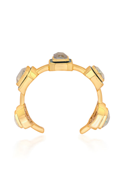 Isharya Bling Multi-Crystal Bezel Cuff In 18Kt Gold Plated fashion jewellery online shopping melange singapore indian designer wear