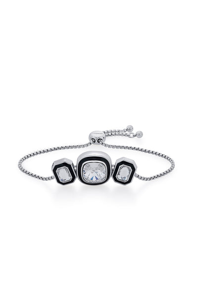 Isharya Bougie Crystal Bezel Bracelet In Rhodium Plated fashion jewellery online shopping melange singapore indian designer wear