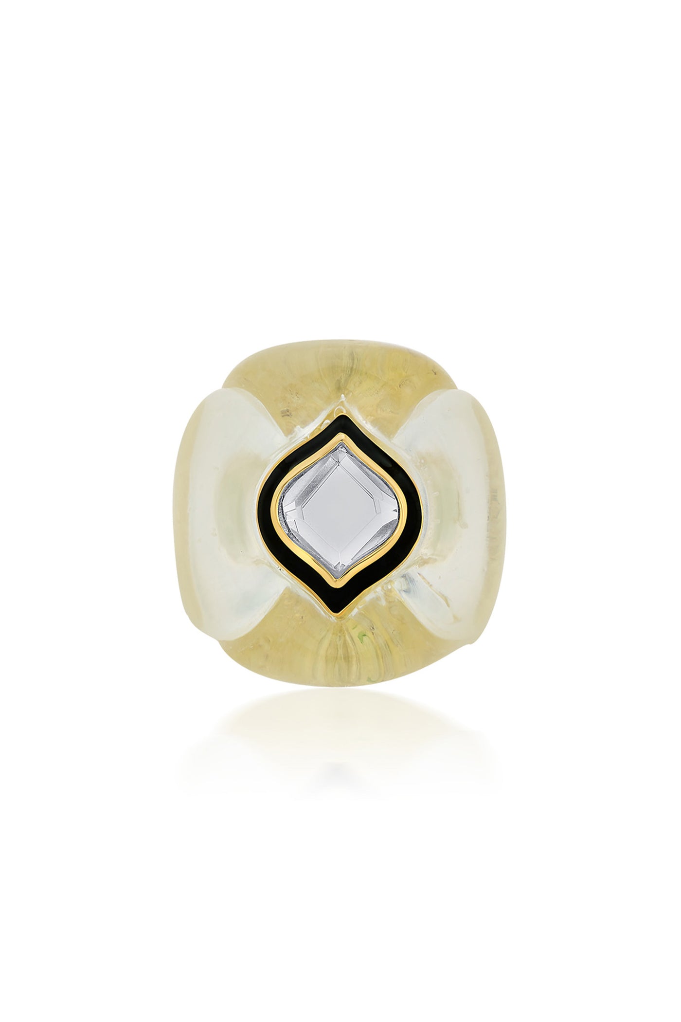 Isharya Bougie Mirror Resin Chubby Ring In 18Kt Gold Plated fashion jewellery online shopping melange singapore indian designer wear