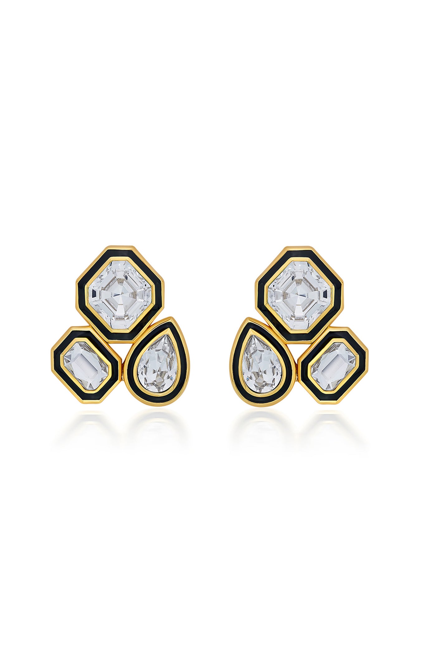 Isharya Bougie Trio Studs In 18Kt Gold Plated fashion jewellery online shopping melange singapore indian designer wear