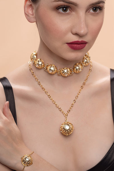 Isharya Isharya Icon Pearl Bracelet gold fashion jewellery online shopping melange singapore indian designer wear