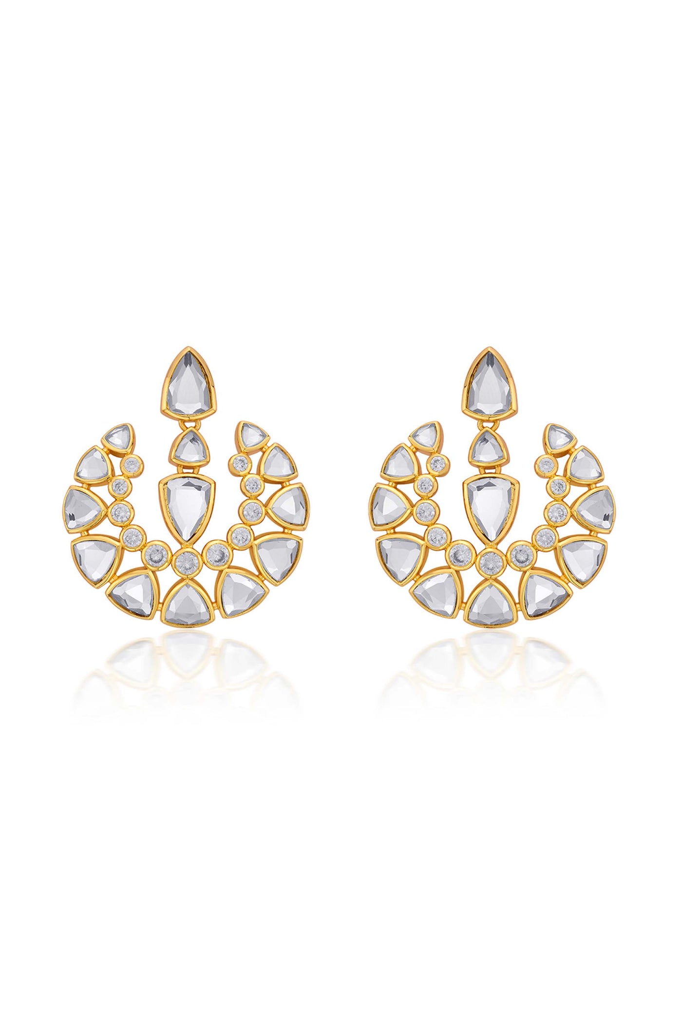 Isharya Inayat Shimmering Mirror Drop Earrings gold fashion jewellery online shopping melange singapore indian designer wear