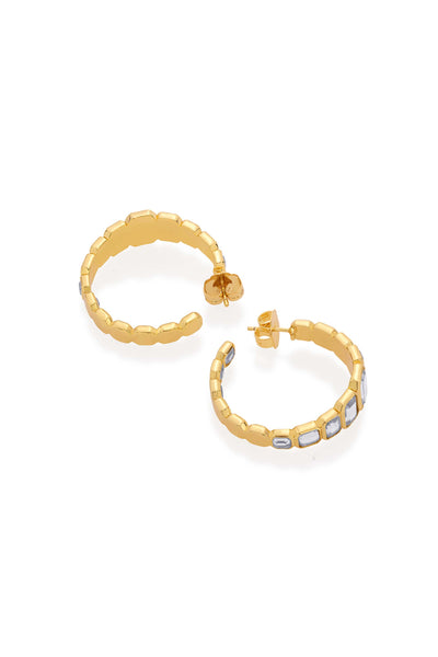 Isharya Jugni Mirror Hoops gold fashion jewellery online shopping melange singapore indian designer wear