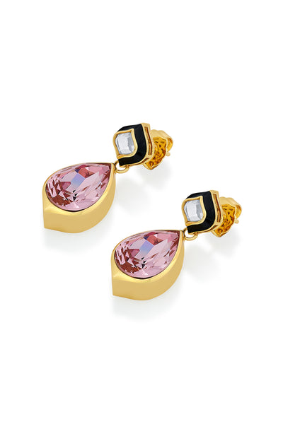 Isharya Meher Pink Crystal Earrings fashion jewellery indian designer fashion online shopping melange singapore