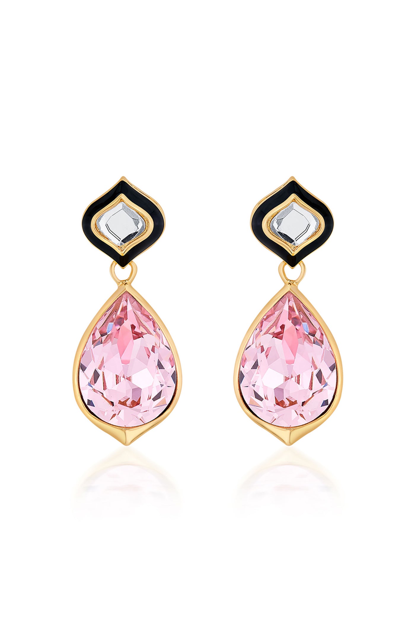 Isharya Meher Pink Crystal Earrings fashion jewellery indian designer fashion online shopping melange singapore