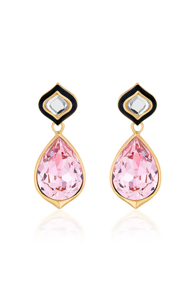 Isharya Meher Pink Crystal Earrings fashion jewellery indian designer fashion online shopping melange singapore