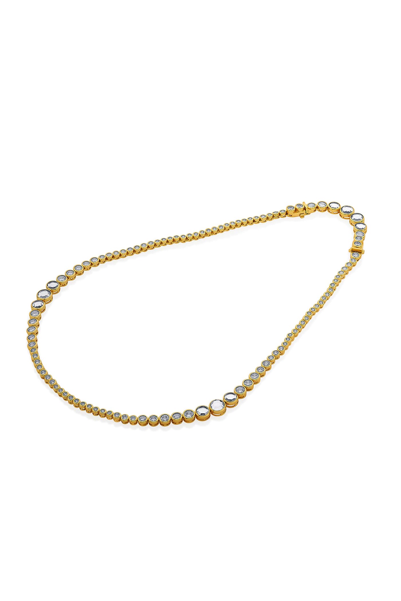 Isharya Nazm Mirror & CZ Long Necklace gold fashion jewellery online shopping melange singapore indian designer wear