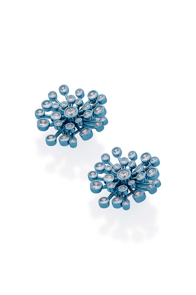 Isharya Aqua Blue Starburst Earrings In Colored Plating fashion jewellery online shopping melange singapore indian designer wear