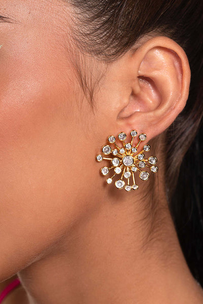 Isharya Aura Gold Starburst Earrings In 18kt Gold Plated fashion jewellery online shopping melange singapore indian designer wear