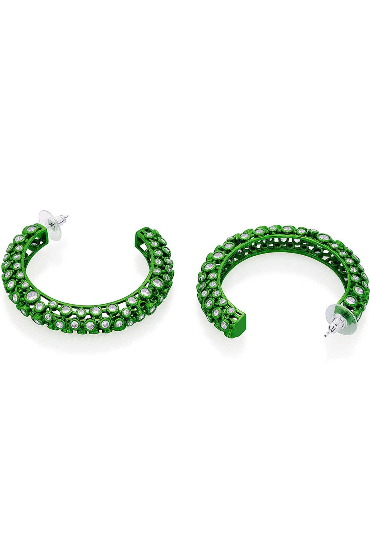 Isharya Parakeet Green Mesh Earrings In Colored Plating fashion jewellery online shopping melange singapore indian designer wear