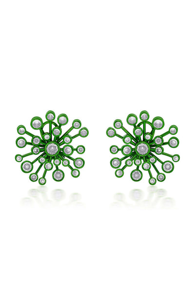 Isharya Parakeet Green Starburst Earrings In Colored Plating fashion jewellery online shopping melange singapore indian designer
