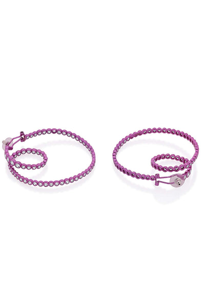 Isharya Rani Pink Swirl Hoop Earrings In Colored Plating fashion jewellery online shopping melange singapore indian designer wear