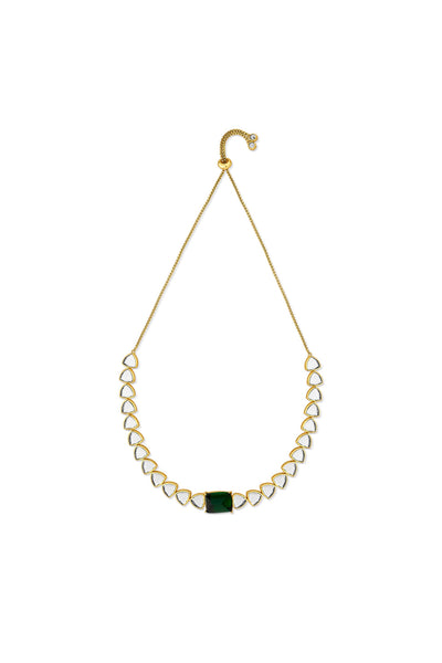 Isharya Raina Hydro Emerald & CZ Choker fashion jewellery online shopping melange singapore indian designer wear
