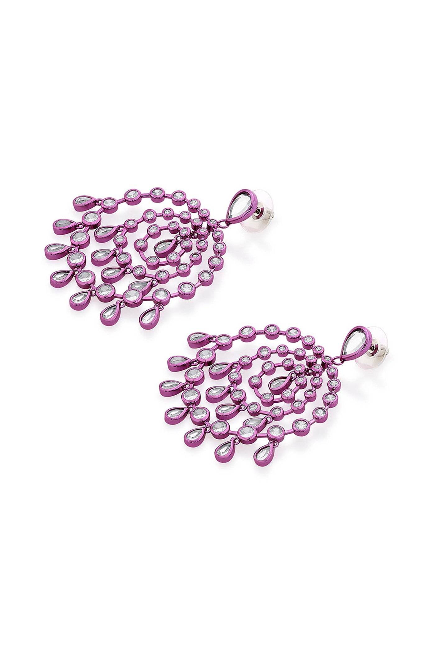 Isharya Rani Pink Chandelier Earrings In Colored Plating fashion jewellery online shopping melange singapore indian designer wear