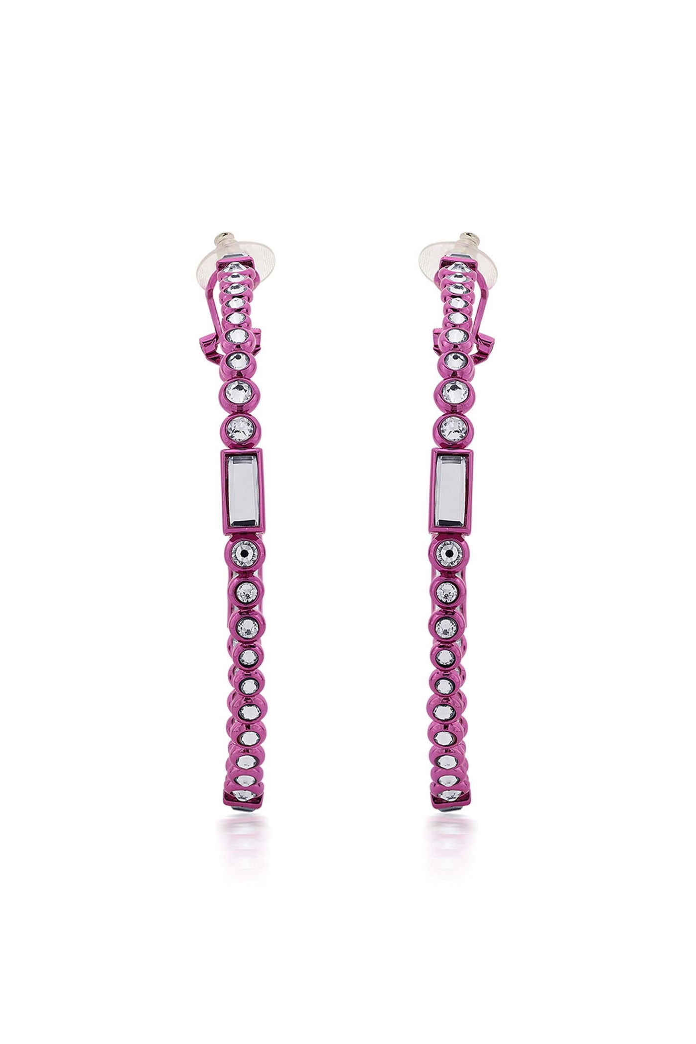 Isharya Rani Pink Oversized Hoop Earrings In Colored Plating fashion jewellery online shopping melange singapore indian designer wear
