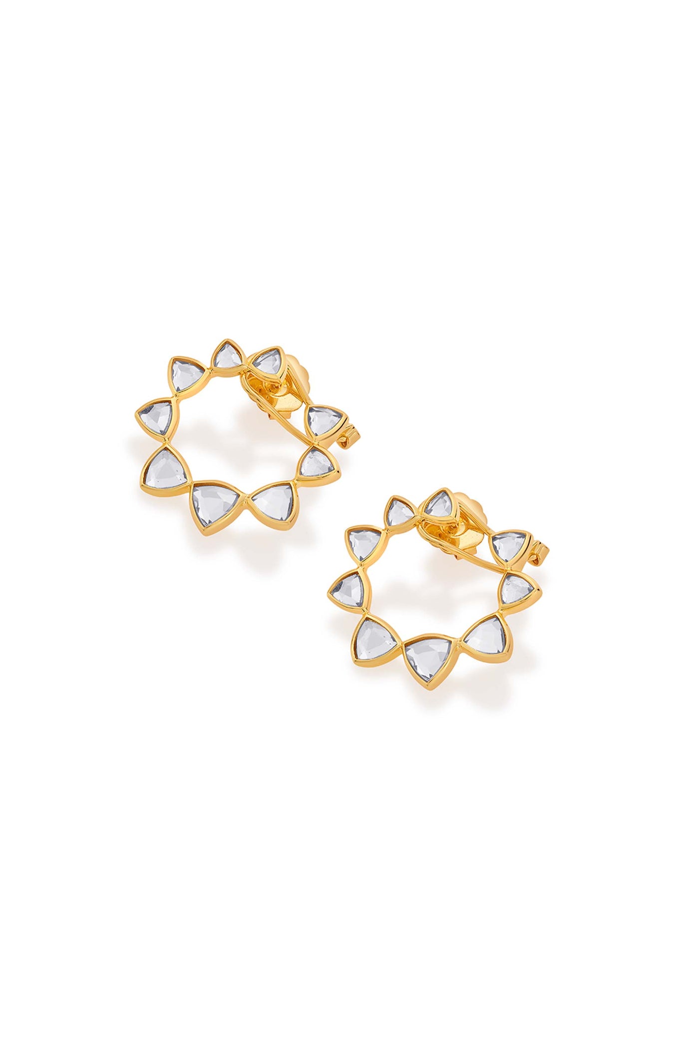 Isharya Shiza Shimmering Mirror Studs gold fashion jewellery melange singapore indian designer wear online shopping