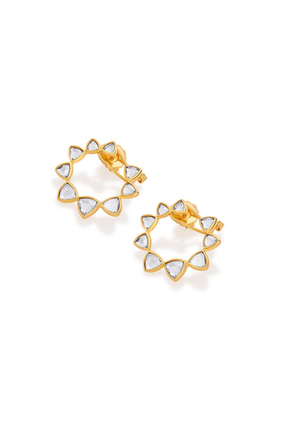 Isharya Shiza Shimmering Mirror Studs gold fashion jewellery melange singapore indian designer wear online shopping