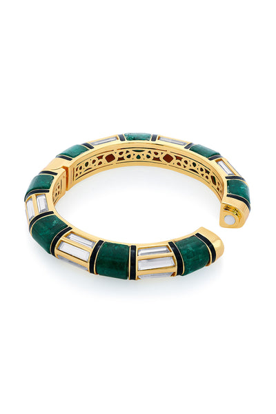 Isharya Sultana Green Quartz Bangle green fashion jewellery indian designer fashion online shopping melange singapore