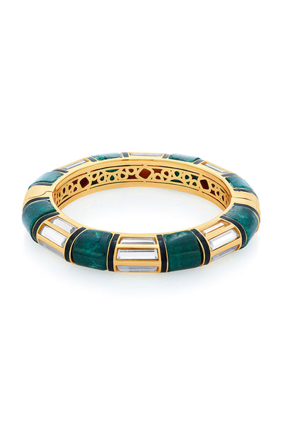 Isharya Sultana Green Quartz Bangle green fashion jewellery indian designer fashion online shopping melange singapore