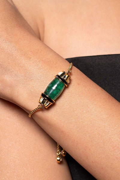 Isharya Sultana Green Quartz Bracelet green fashion jewellery indian designer fashion online shopping melange singapore