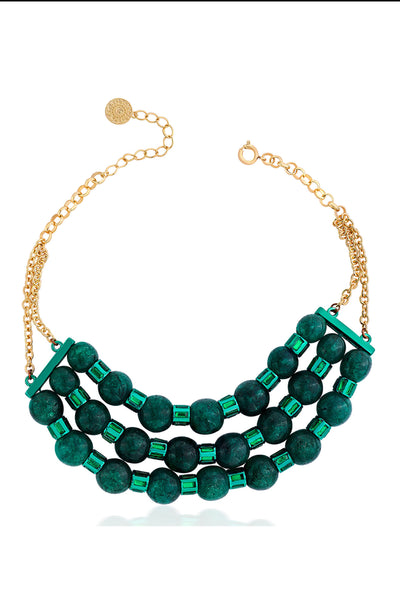Isharya Sultana Green Quartz Choker Necklace fashion jewellery indian designer fashion online shopping melange singapore