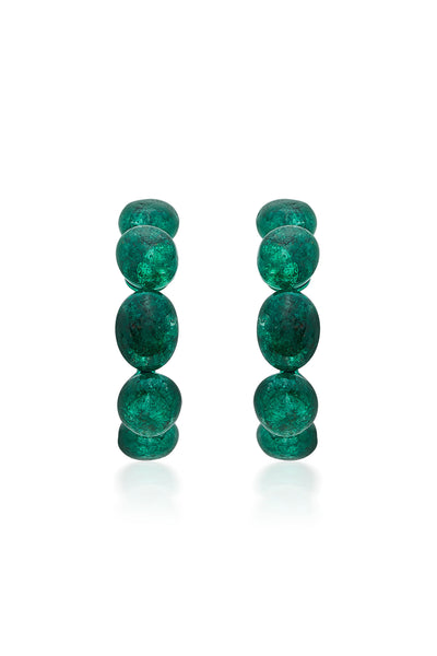 Isharya Sultana Green Quartz Hoop Earrings fashion jewellery indian designer fashion online shopping melange singapore