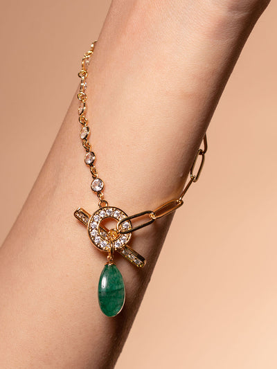 Isharya Sultana Green Quartz Toggle Bracelet fashion jewellery indian designer fashion online shopping melange singapore