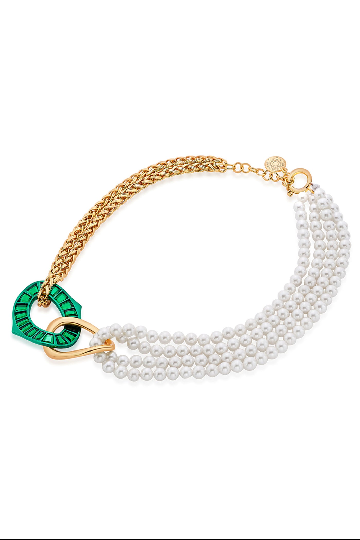 Isharya Sultana green mirror & pearl necklace fashion jewellery indian designer fashion online shopping melange singapore