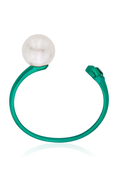 Isharya Zeenat Green Mirror Pearl Cuff fashion jewellery indian designer fashion online shopping melange singapore