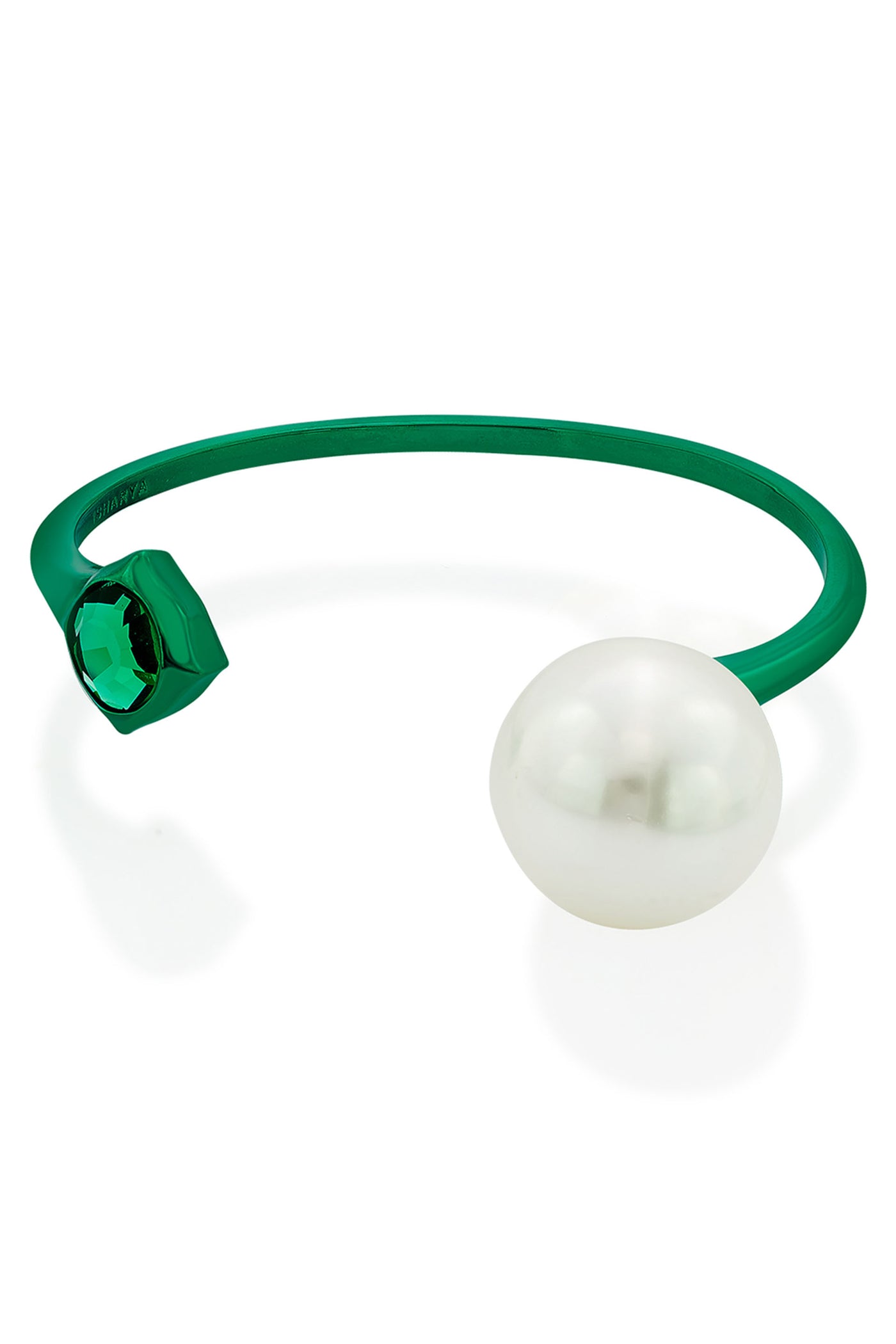 Isharya Zeenat Green Mirror Pearl Cuff fashion jewellery indian designer fashion online shopping melange singapore