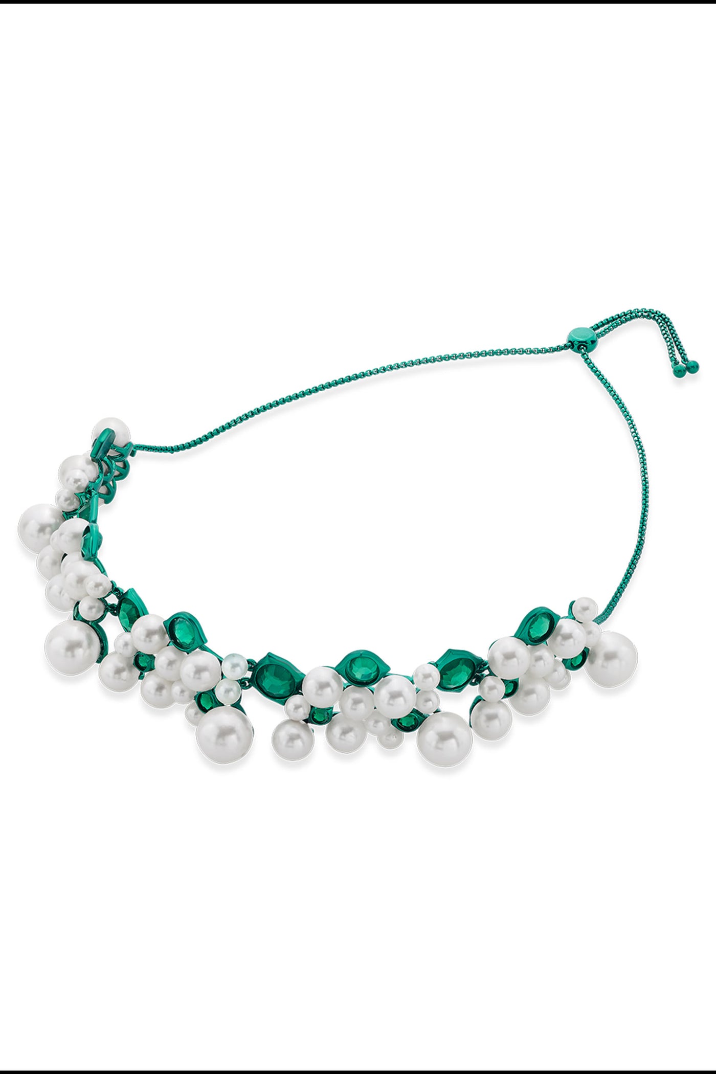 Isharya Zeenat Green Quartz Pearl Necklace fashion jewellery indian designer fashion online shopping melange singapore