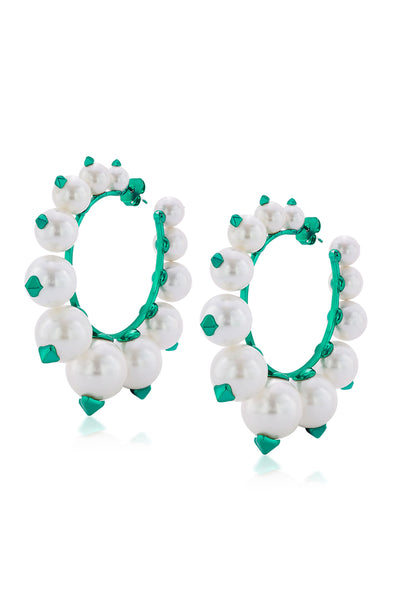 Isharya Zeenat Pearl Hoops fashion jewellery indian designer fashion online shopping melange singapore