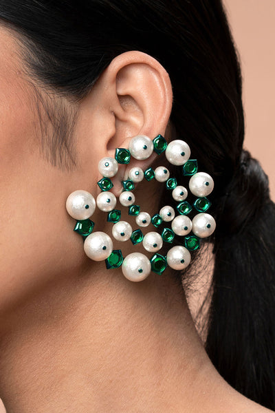 Isharya Zeenat Pearl Swirl Earrings fashion jewellery indian designer fashion online shopping melange singapore