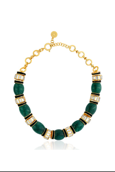 Isharya Zeenat green quartz necklace fashion jewellery indian designer fashion online shopping melange singapore