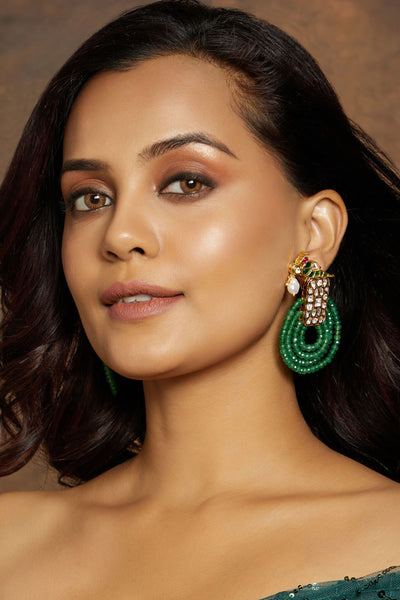 Joules by Radhika Antique Green Dangler Earring jewellery indian designer wear online shopping melange singapore