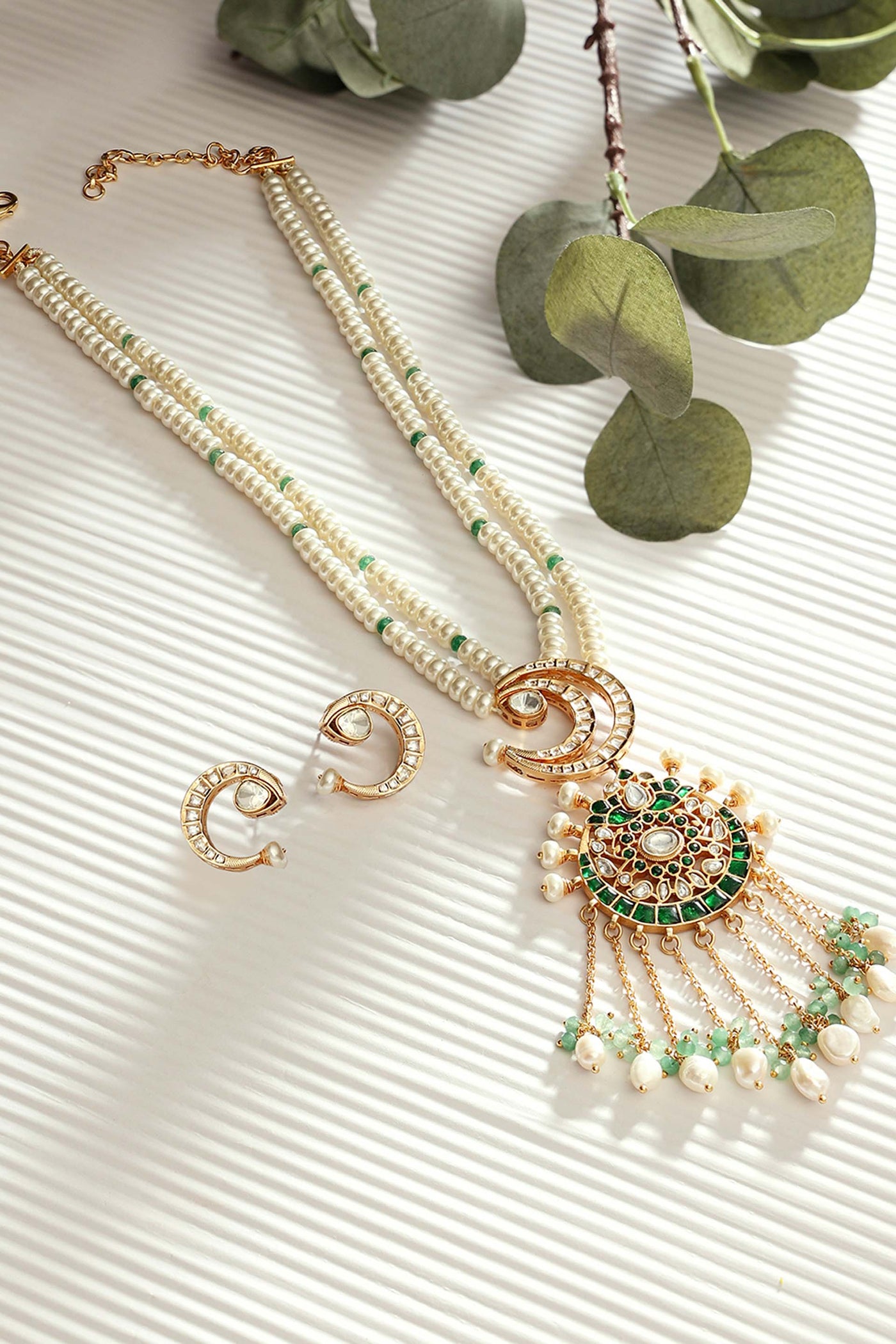 Joules By Radhika Gold Finish White Pearl Necklace Set Online Shopping Melange Singapore Indian Designer Wear