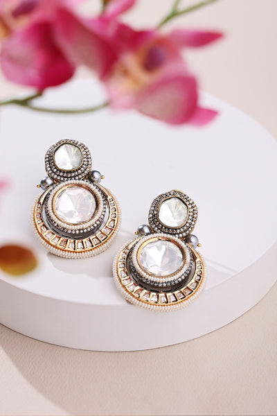 Joules By Radhika Antique Polki Dangler Earrings Online Shopping Melange Singapore Indian Designer Wear