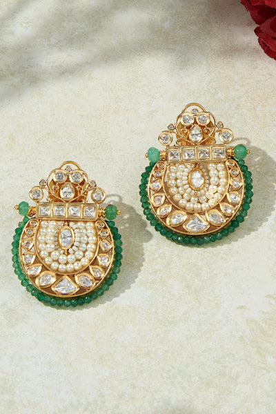 Joules by Radhika Kundan Polki Pearl  Earrings jewellery indian designer wear online shopping melange singapore