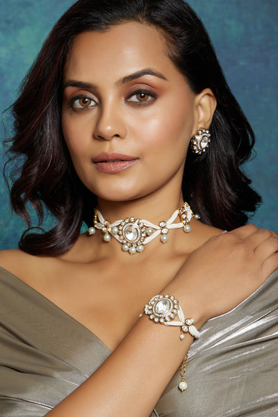 Joules by Radhika Polki Bracelet With Pearls jewellery indian designer wear online shopping melange singapore