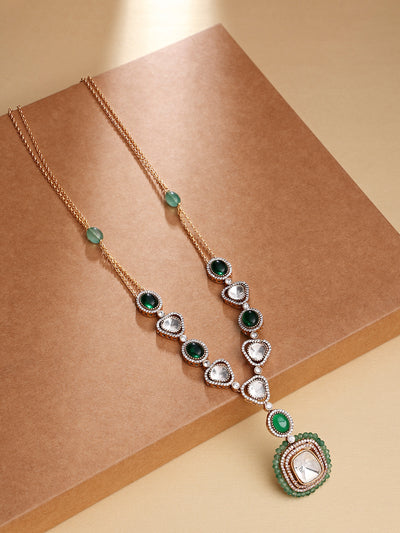 Joules By Radhika Royal Green Kundan Polki Necklace Online Shopping Melange Singapore Indian Designer Wear