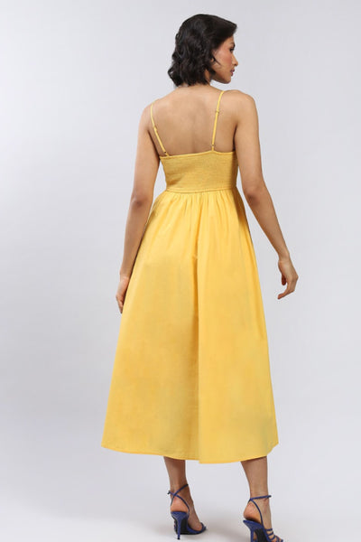 Label Ritu Kumar Anais Maxi Dress Yellow Indian designer wear online shopping melange singapore