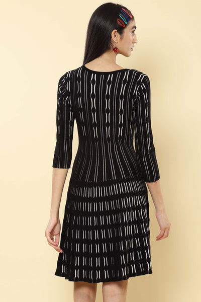 label ritu kumar Black Structured Short Dress western indian designer wear online shopping melange singapore