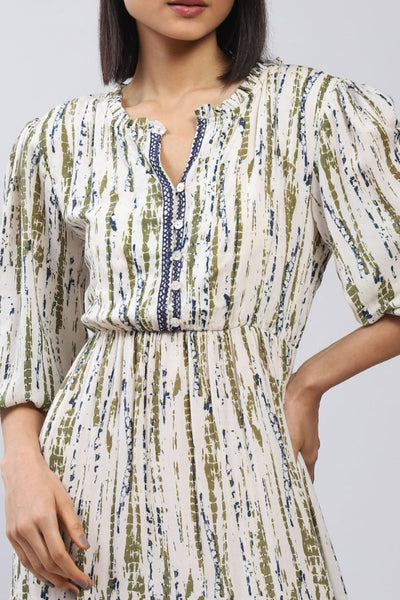 Label Ritu Kumar Grey Shibori Print Maxi Dress Indian designer wear online shopping melange singapore