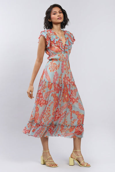 Label Ritu Kumar Juliette Maxi Dress Powder Blue Indian designer wear online shopping melange singapore
